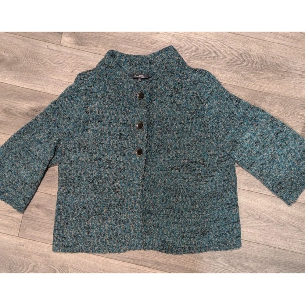 Evan Picone Woman 2X Jacket 3 Button Marled Cardigan Comfy Cozy Stretchy